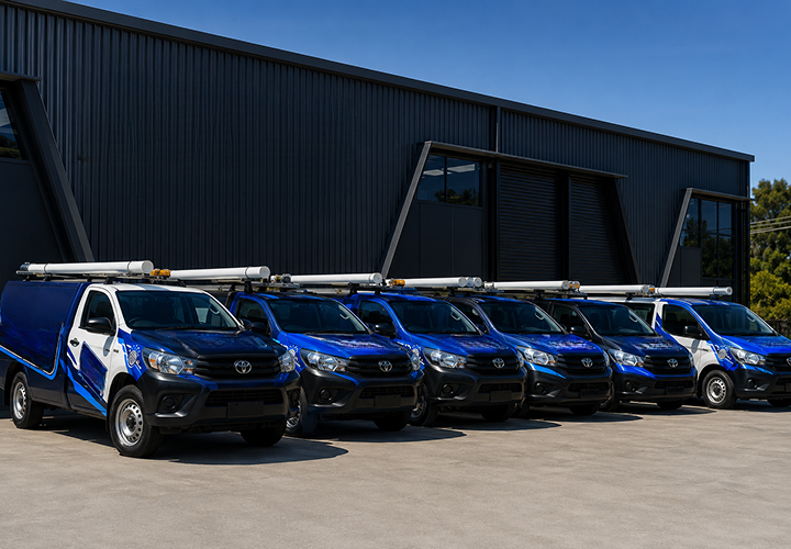 Fleet of Rozelle Blocked Drains plumbing vans