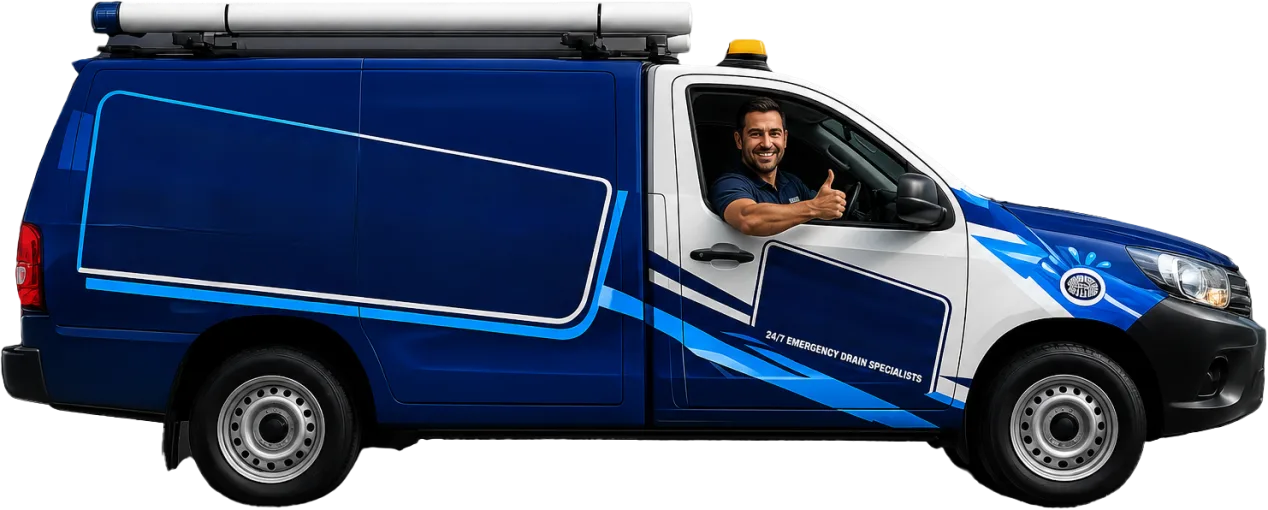 Our drain service van out on a Rozelle job